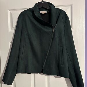 Philosophy suede green moto jacket size large